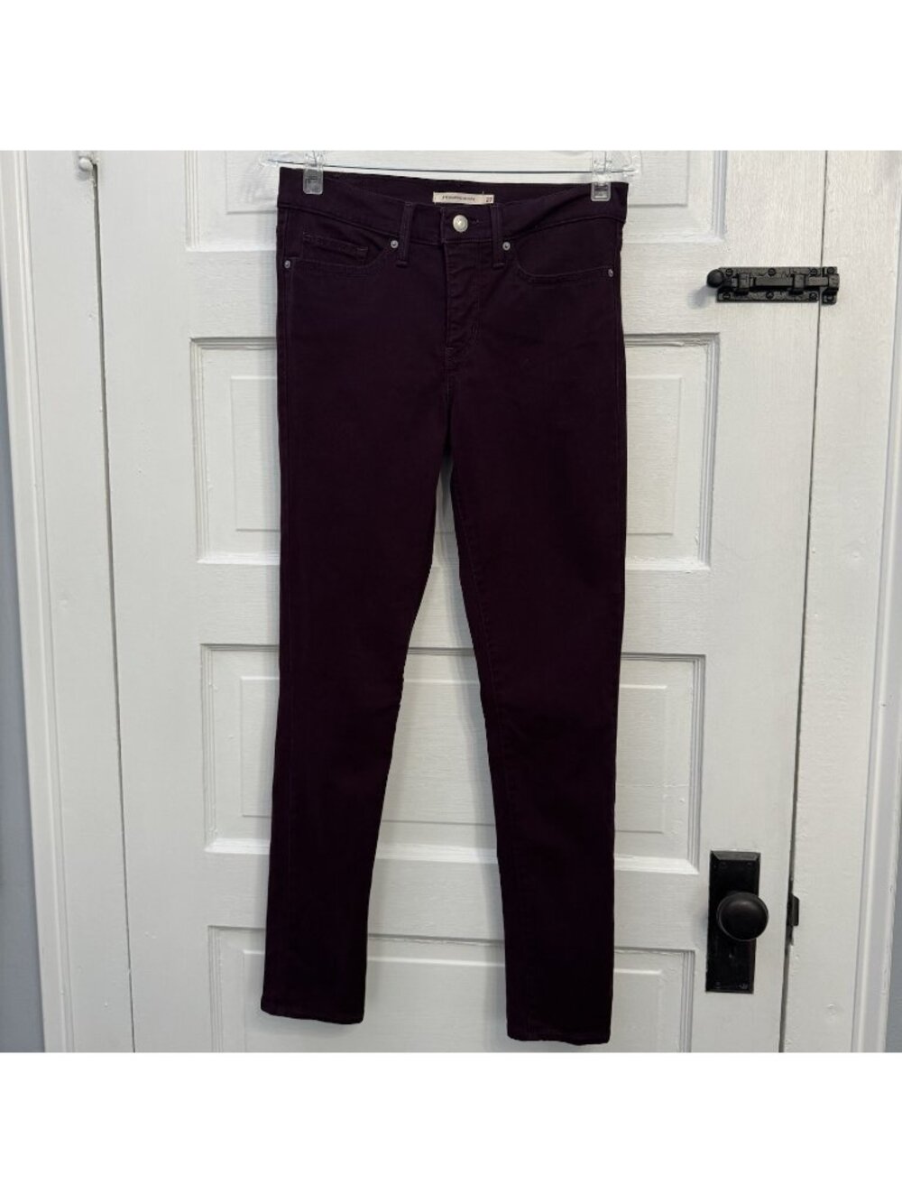 Levi’s 311 Shaping Skinny Jeans Women’s 27x30 Purple Burgundy Mid Rise